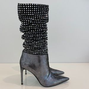 RENE CAOVILLA GALAXIA CRYSTAL BOOTS SIZE 8 NEW!